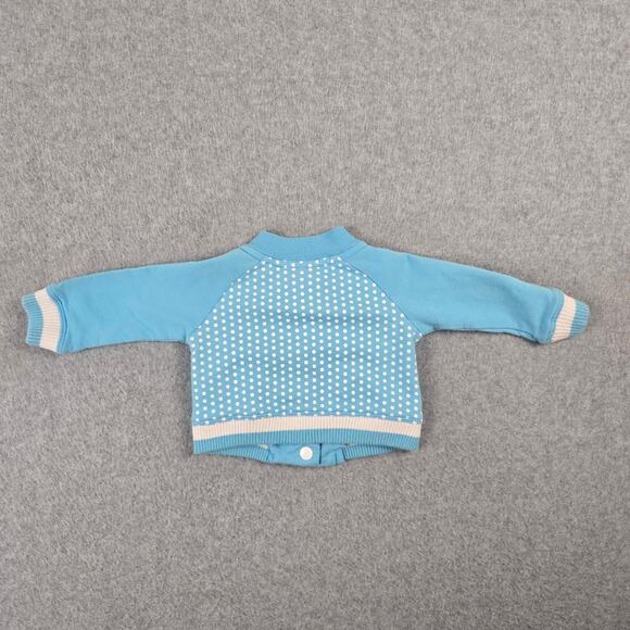 Nike Jacket Infant Size 0-3 months Blue White Polka Dot Pink Trim - Picture 2 of 11